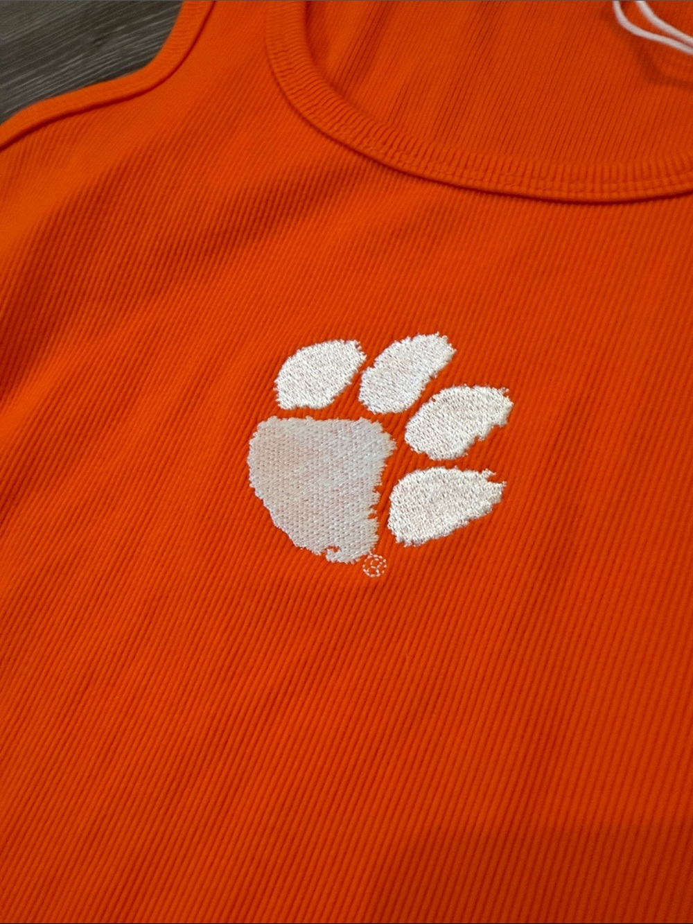 NWT Hype and Vice Clemson Tigers Orange Ribbed embroidered GameDay Tank X Small - Picture 3 of 4